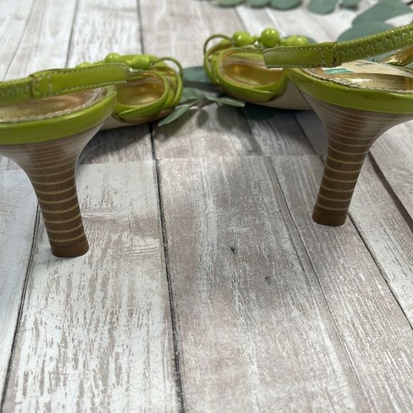 NINA leather sandals, kitten heel 2.5", sling back, size 7M - Picture 3 of 4